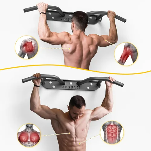 Miniatura 7 de Jusgym Barra de Dominadas Montada en la Pared - Barra de Dominadas Resistente, Barra de Dominadas con Montaje en Viga o Vigueta, Barra de Fitness