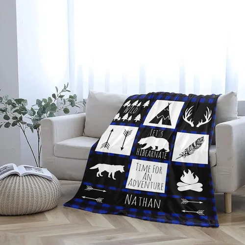 Miniatura 4 de Manta de bebé personalizada con nombre de la selva, manta de bebé personalizada para niños, manta personalizada de regalo para bebé niño, regalo