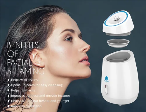 Miniatura 3 de Pursonic Vaporizador facial blanco – Vaporizador facial para limpieza facial profunda que aprieta la piel – Hidratación diaria para desatascar