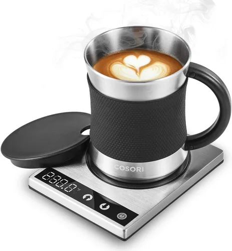 COSORI Calentador de Taza de Café y Juego de Tazas para Escritorio, Calentador de Tazas, Regalos para Oficina y Navidad, Control de Temperatura