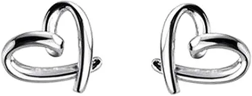 Aretes minimalistas de plata de ley con corazón para mujeres niñas adolescentes dije hueco con corazón pequeño y pequeño cartílago tragus poste