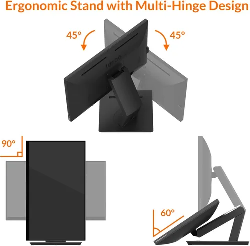 Miniatura 6 de Ideao Hub - Monitor de pantalla táctil P-Cap de 24 pulgadas, QHD, HDMI, VGA, entrada USB C, táctil de 10 puntos, soporte PD, con soporte versátil