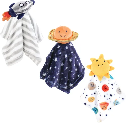 Miniatura 3 de Manta de seguridad para bebé en forma de animal amigo de peluche, de Hudson Baby, Azul zorro