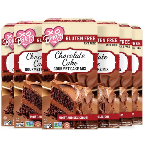 XO Baking Co. Mezcla gourmet para pastel de chocolate sin gluten; sin OMG, Kosher; sin arroz, sin soya; sin lácteos; sin maní; sin conservantes; sin