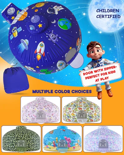 Miniatura 6 de Tienda de campaña de aire para niños con puerta, carpas para niños pequeños de interior 77 x 50 in - AstroDome Inflates in 30 Sec, Breathable