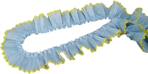 Miniatura 20 de Cinta de gasa plisada de 1 yarda x 1.2 in, ribete de volantes para bricolaje, apliques de costura, borde rosa + negro