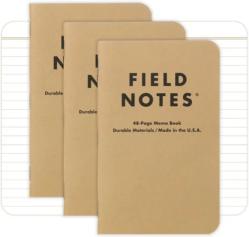 Miniatura 11 de Field Notes: Paquete de 3 cuadernos originales de papel kraft a rayas, para zurdos, con 48 páginas, 3.5 x 5.5 pulgadas Papel rayado para zurdos