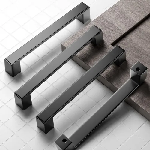Miniatura 7 de Cobbe Paquete de 30 manijas de gabinete de cocina de 5 pulgadas, manijas cuadradas de gabinete negro mate, tiradores de gabinete para armarios