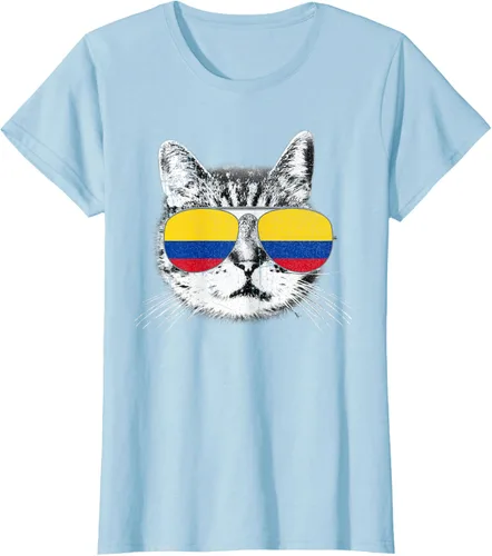 Miniatura 26 de Camisa de bandera de Colombia, orgullo colombiano, gato, hombres, mujeres, niños, camiseta de regalo