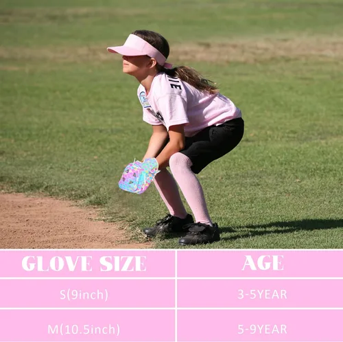 Miniatura 5 de Guante de béisbol para niños, guantes de sóftbol, guantes de béisbol y sóftbol para niños y niñas, guante de pelota para entrenamiento y juego