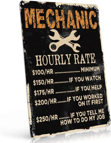 PAIION Regalos mecánicos para hombres, letreros de garaje para papá, divertidos letreros de metal vintage, regalos de automóvil para decoración de