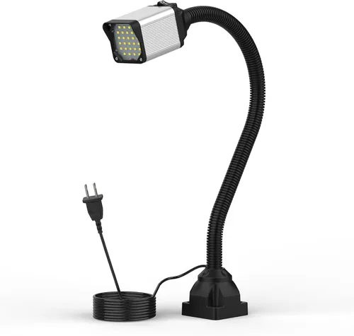 Luz de trabajo para torno LED, lámpara de cuello de cisne flexible de 20 pulgadas con 28 LED, luz de máquina de 1200 lúmenes para torno, fresado
