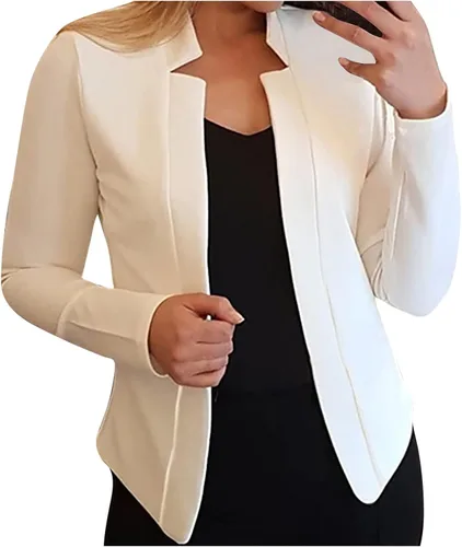 Miniatura 30 de Chaquetas ligeras para mujer, estilo casual, manga larga, frente abierto, chaqueta elegante, para trabajo, oficina, trajes profesionales