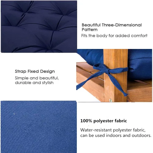 Miniatura 4 de SEAHOME Cojín de Banco para Interiores/Exteriores, Cojín de Asiento de Columpio Impermeable, Cojín de Silla para Exteriores, para Tumbona Muebles