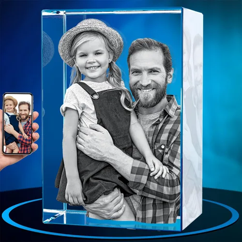 Miniatura 28 de ArtPix - Foto 3D de cristal de alta calidad, regalos para papá, mujeres, esposa, ella, abuelo, gran regalo personalizado con tu propia foto, grabado