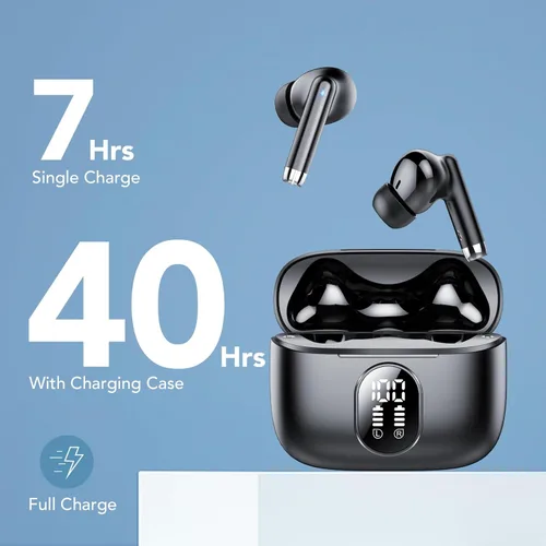 Miniatura 6 de QXQ 2025 Nuevos Auriculares Inalámbricos, Bluetooth 5.4, Auriculares HiFi Estéreo con 4 Mic ENC, 40H Mini Auriculares Intraaurales con Cancelación