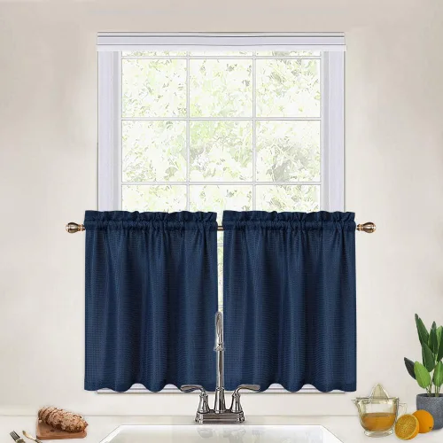 Miniatura 36 de CAROMIO - Cortina para cocina, cortina texturizada, cortinas para ventana de baño, varios tamaños