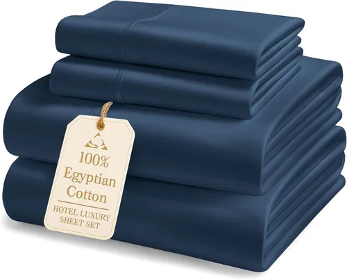 Miniatura 91 de Lane Linen Sábanas 100% de algodón egipcio, tamaño King, naturalmente transpirables y duraderas, cómodas para el invierno, ultra suaves, comodidad