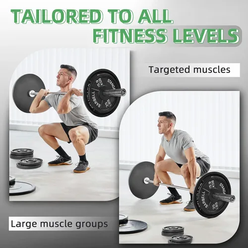 Miniatura 4 de Fitvids 2-Inch Olympic Cast Iron Weight Plate for Strength Training & Weightlifting, Multiple Sizes