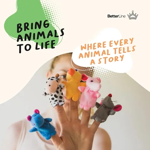 Miniatura 6 de Juego de marionetas de dedo, juego de 20 piezas para la hora del cuento, marionetas de tela con 14 animales más 6 personas miembros de la familia