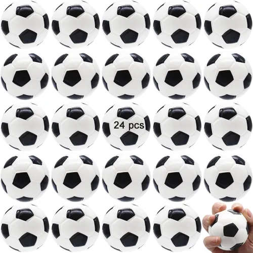 24 mini pelotas deportivas de espuma, fútbol de estrés exprimibles de 2.5 pulgadas, bolas de alivio del estrés para aliviar el estrés, alivio de la