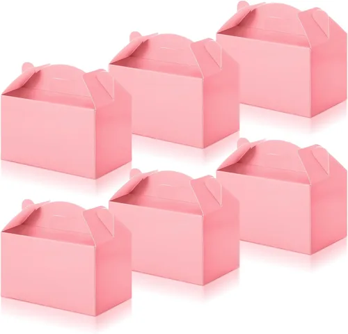 Miniatura 13 de 36 cajas de regalo de fiesta, cajas de regalo de papel a dos aguas con asas para cumpleaños, boda, ducha, suministros de fiesta de Navidad, 6 x 3.5