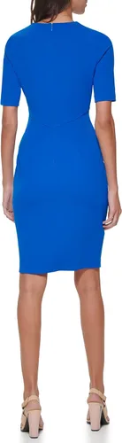 Miniatura 4 de Calvin Klein Womens Crepe Elbow Sleeves Sheath Dress