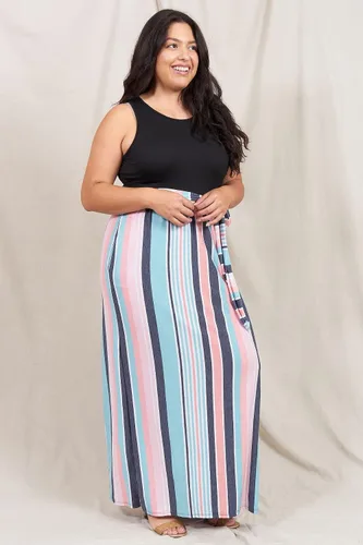 Miniatura 6 de Eloges - Vestido largo sin mangas con faja en contraste para mujer S-3X Plus