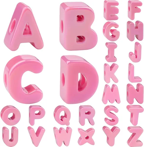 Miniatura 46 de 26 Pcs Chunky Amber Letter Beads, 20mm Jumbo 3D Acrylic Letter Beads, Big Letter Beads for Bracelets, Necklaces, Bagcharms, Shoelaces, Keychains