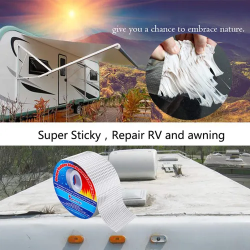 Miniatura 2 de Cinta profesional súper impermeable, cinta de goma butílica de aluminio para tubería/metal/toldo de caravana/fuga de techo/sello de ventana/barco, 4
