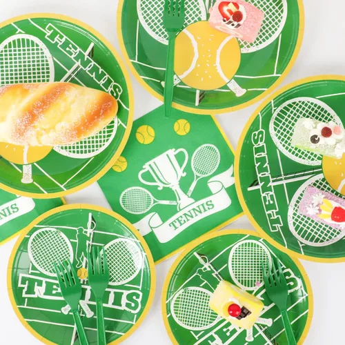 Miniatura 7 de 96 piezas de suministros para fiesta de tenis para 24 invitados, pelotas de tenis, juegos deportivos, decoración de fiesta, temática de sóftbol