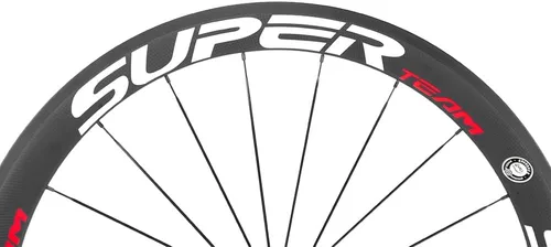 Miniatura 5 de Superteam Ruedas de Bicicleta de Carretera de Fibra de Carbono 700C, Juego de Ruedas Clincher de 50mm, Mate de 23 de Ancho Calcomanía blanca.