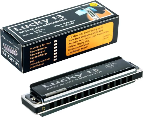 Miniatura 13 de East top Lucky 13 Bass Plus Blues Armónica 13 Agujeros Diatónica Arpa Boca Órgano Profesional Richter Armónica C clave para adultos Clave de C