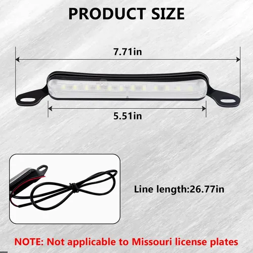 Miniatura 2 de Luces LED de matrícula de 12 V CC, luz universal de matrícula, conjunto de lámpara de matrícula impermeable, luz LED de placa de repuesto