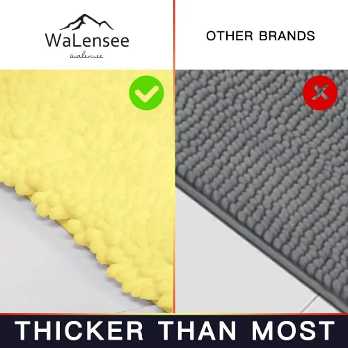 Miniatura 240 de Walensee Alfombra de baño antideslizante (24x17 pulgadas, rosa polvoriento) absorbente de agua, súper suave, lanuda de felpilla, lavable a máquina
