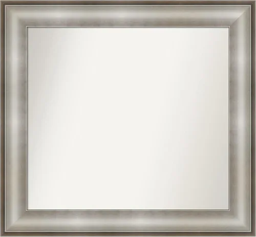 Miniatura 362 de Amanti Art Espejo de baño plateado para sobre fregadero, 28 x 47 pulgadas, espejo rectangular de plata imperial, marco de madera tradicional de gran