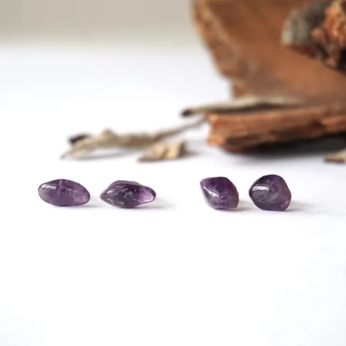 Miniatura 36 de Pendientes de tuerca de cristal de piedra natal aleternativa para mujer y hombre