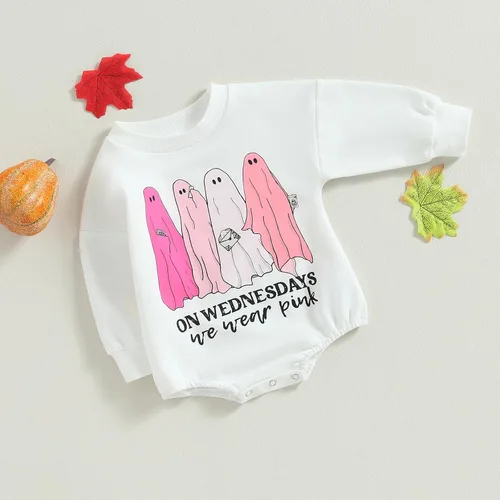Miniatura 14 de FYBITBO Traje de Halloween para recién nacido, niña y niño, espeluznante temporada, mameluco con burbujas para otoño, Halloween, ropa de bebé