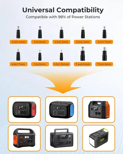 Miniatura 7 de ENOFLO Cargador de panel solar de 30 W YT30 Panel solar plegable IP65 Cargador solar impermeable con QC3.0 USB y salida CC (10 conectores) 24%