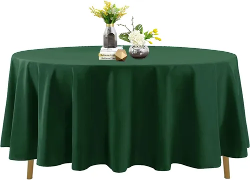 Miniatura 110 de Mantel de poliéster lavable de 90 pulgadas, resistente a las manchas y a las arrugas, mantel decorativo para mesa de comedor, fiestas de bufé y Negro