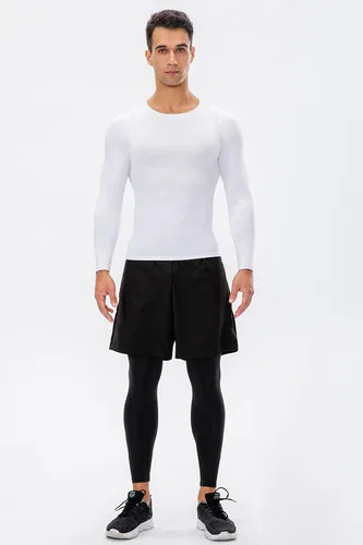Miniatura 9 de Camiseta de compresión para hombre, de manga larga, atlética, para entrenamiento, camiseta deportiva activa, camiseta interior de ajuste seco