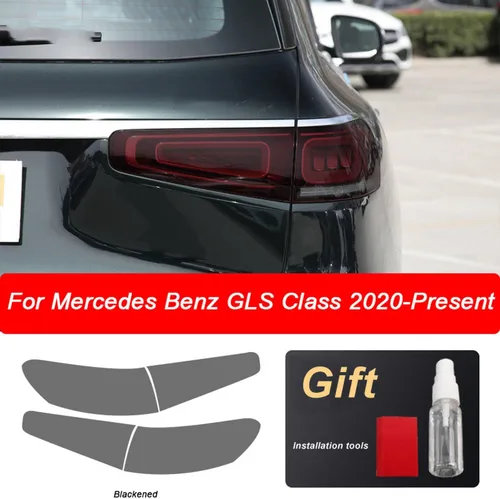 Miniatura 5 de JCAKES Adhesivo transparente de TPU para faros delanteros de automóvil, película protectora negra, para Mercedes Benz GLS Clase X167 2020-actual