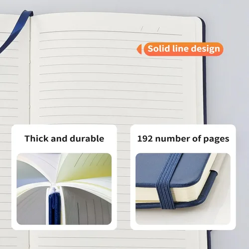 Miniatura 6 de Mlife A6 Cuaderno Pequeño de Diario, Cuaderno Forrado con Compartimento Interior y Soporte para Bolígrafo, Cuaderno Mini de Tapa Dura, 192 Páginas