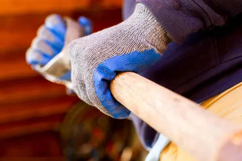 Miniatura 3 de G & F Products 3108-10 Guantes de trabajo con palma de tejido de cuerda, guantes cubiertos de látex, guantes recubiertos de nitrilo para uso 2-Azul