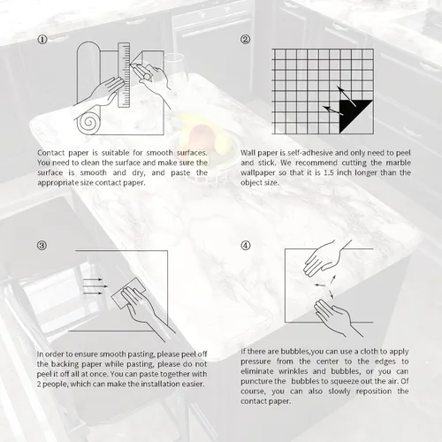 Miniatura 3 de VIOPVERY - Papel de contacto de mármol blanco y marrón, papel tapiz para despegar y pegar de 15.7 x 78.7 pulgadas, revestimiento de vinilo