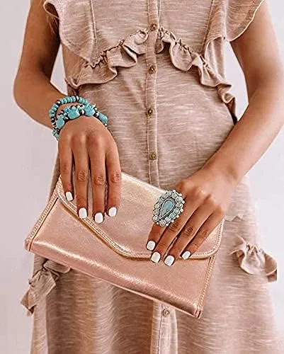 Miniatura 8 de Altitude Boutique Organizador de joyas de viaje plegable para viajes anillos de vacaciones collares pulseras aretes oro rosa mediano