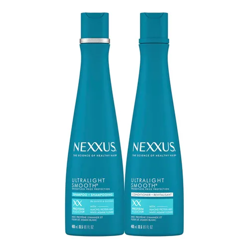 Nexxus Champú y acondicionador ultraligero para cabello seco y encrespado, tratamiento suave para bloquear el encrespamiento, 13.5 onzas (paquete de