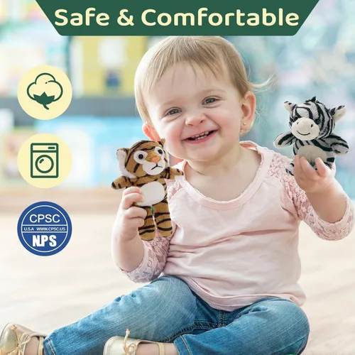 Miniatura 8 de Tezituor Paquete de 6 Pequeños Animales de Peluche a Granel Juguetes de Peluche, Mini Llaveros de Animales de Peluche Lindos de 6" para Niños, Mini