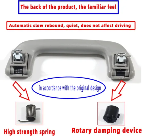 Miniatura 3 de Tirador de techo automático Agarradera gris con gancho LH = RH universal para Toyota para Corolla para Rav4 Yaris Vios OEM: 74610-52020