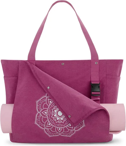Miniatura 13 de Gonex Bolsa para Esterilla de Yoga, Bolsa de Gimnasio Tipo Tote con Múltiples Bolsillos para Mujeres y Hombres, Portaesterillas de Yoga de Lona